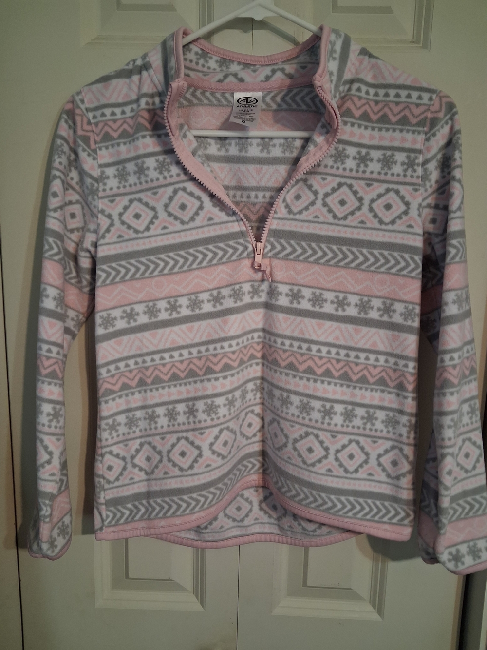 Athletic Works Pink and Gray Plush Hoodie